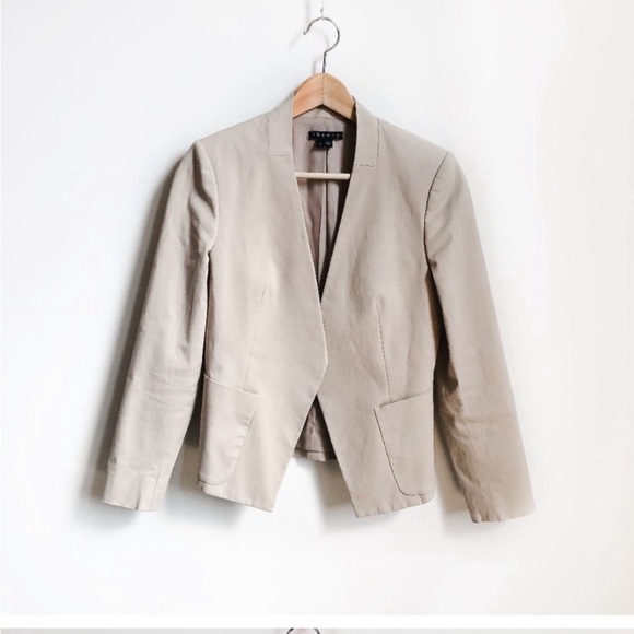 Theory Lanai Khaki Women's Blazer Size 4 - Picture 2 of 9